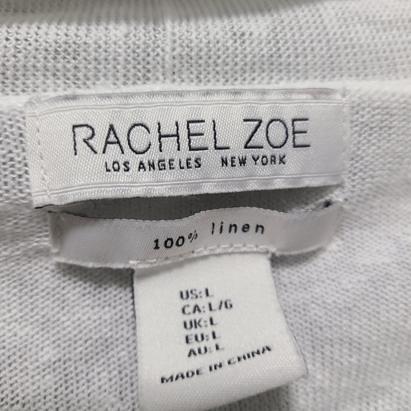 Rachel Zoe White Linen Cardigan Sweater Large - Picture 5 of 5